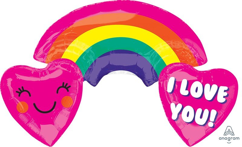 SuperShape ColorBlast XL Rainbow with Hearts I Love You