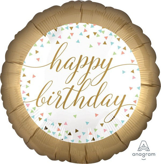 45cm Standard HX Happy Birthday Pastel Confetti