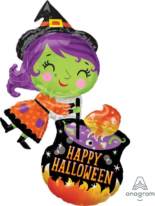 SuperShape Happy Halloween Witch and Cauldron