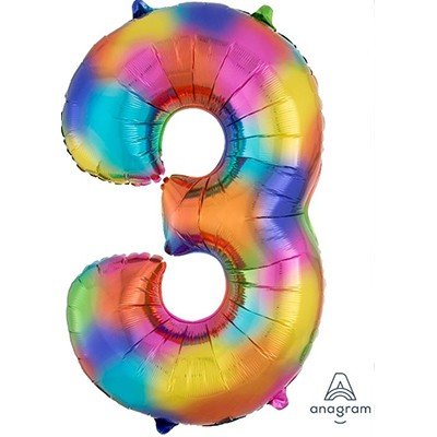 SuperShape Rainbow Splash Numeral 3.