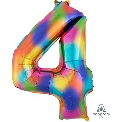 SuperShape Rainbow Splash Numeral 4.