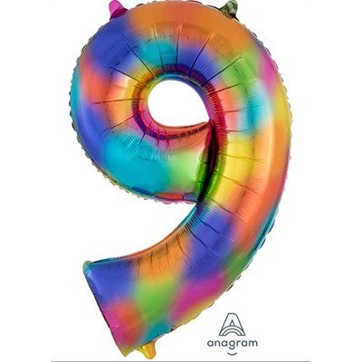 SuperShape Rainbow Splash Numeral 9.