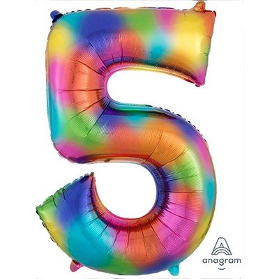 SuperShape Rainbow Splash Numeral 5.