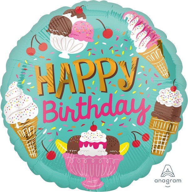 45cm Standard HX Ice Cream Party Happy Birthday