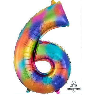 SuperShape Rainbow Splash Numeral 6.