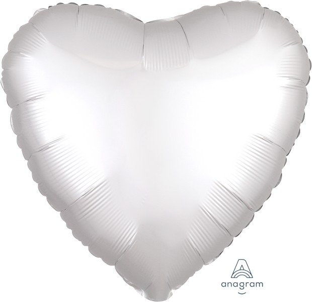 45cm Standard HX Satin Luxe White Heart