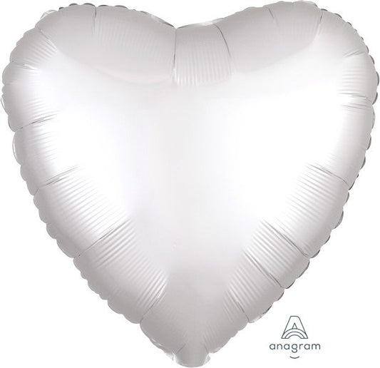 45cm Standard HX Satin Luxe White Heart