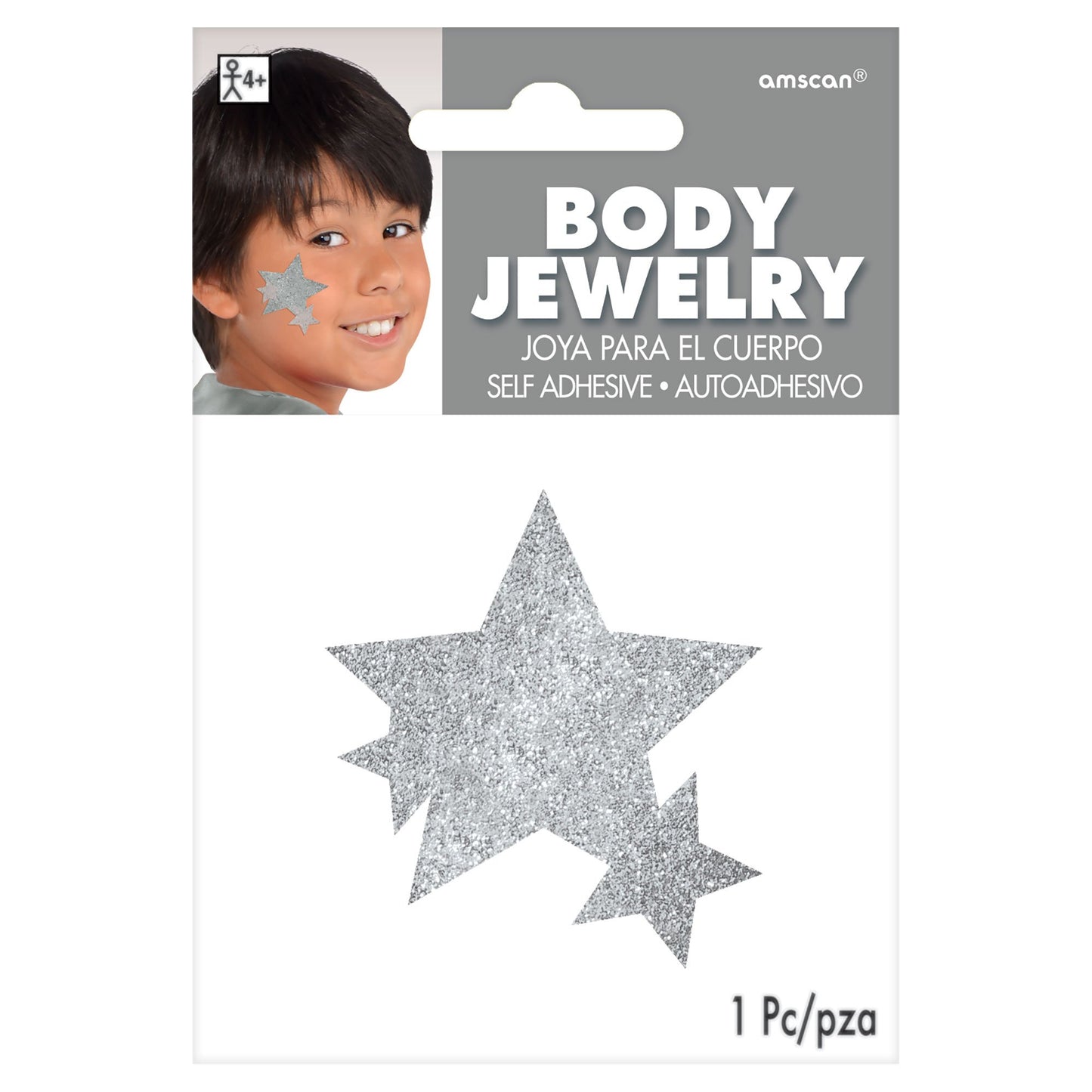 Glitter Star Body Jewelry Team Spirit - Silver