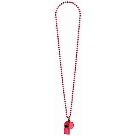 Whistle On Chain Necklace  - Red
