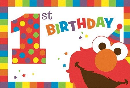 Elmo Turns One Postcard Invitations
