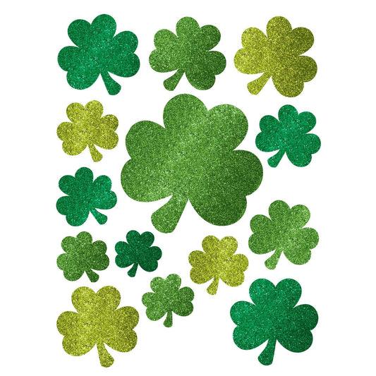Shamrocks Window Glittered Decorations