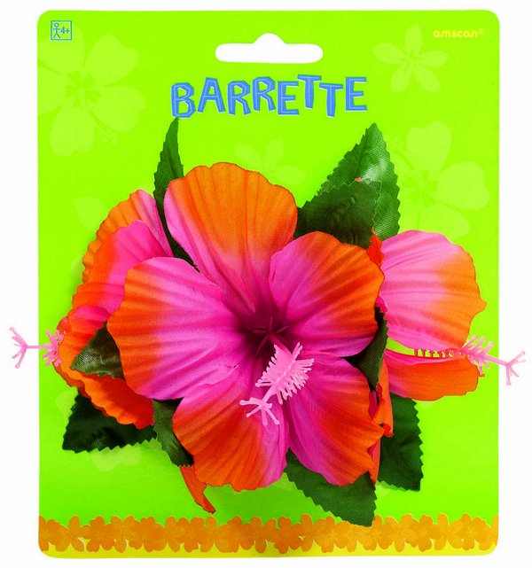 Warm Hibiscus Barrette Hair Clip