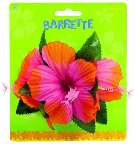 Warm Hibiscus Barrette Hair Clip