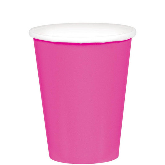 266ml Cups Paper - Bright Pink (Pack of 20)