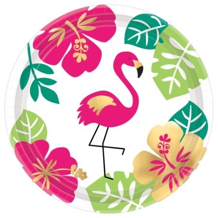 You Had Me At Aloha 17cm Round Metallic Paper Plates