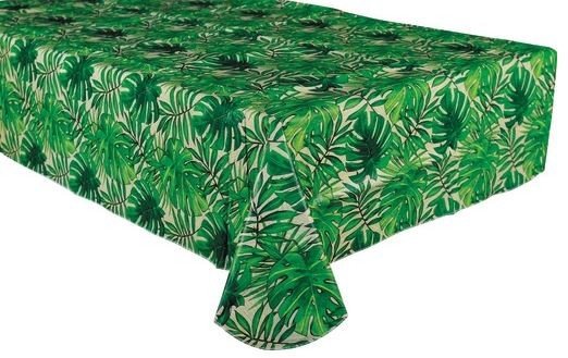 Island Palms Flannel-Backed Vinyl Tablecover - Oblong