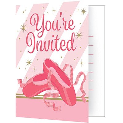 Twinkle Toes Invitations Foldover Style 12cm x 10cm