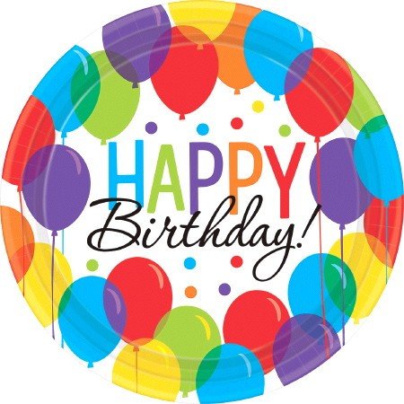 Balloon Bash 23cm Round Paper Plates