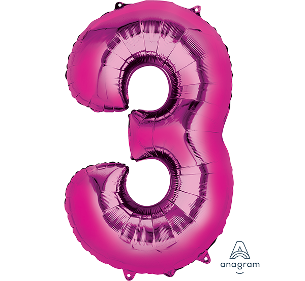 SuperShape Pink Numeral 3.
