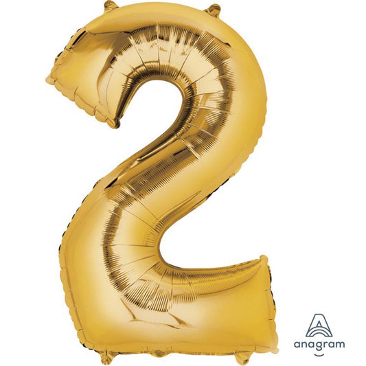 SuperShape Gold Numeral 2.  86cm