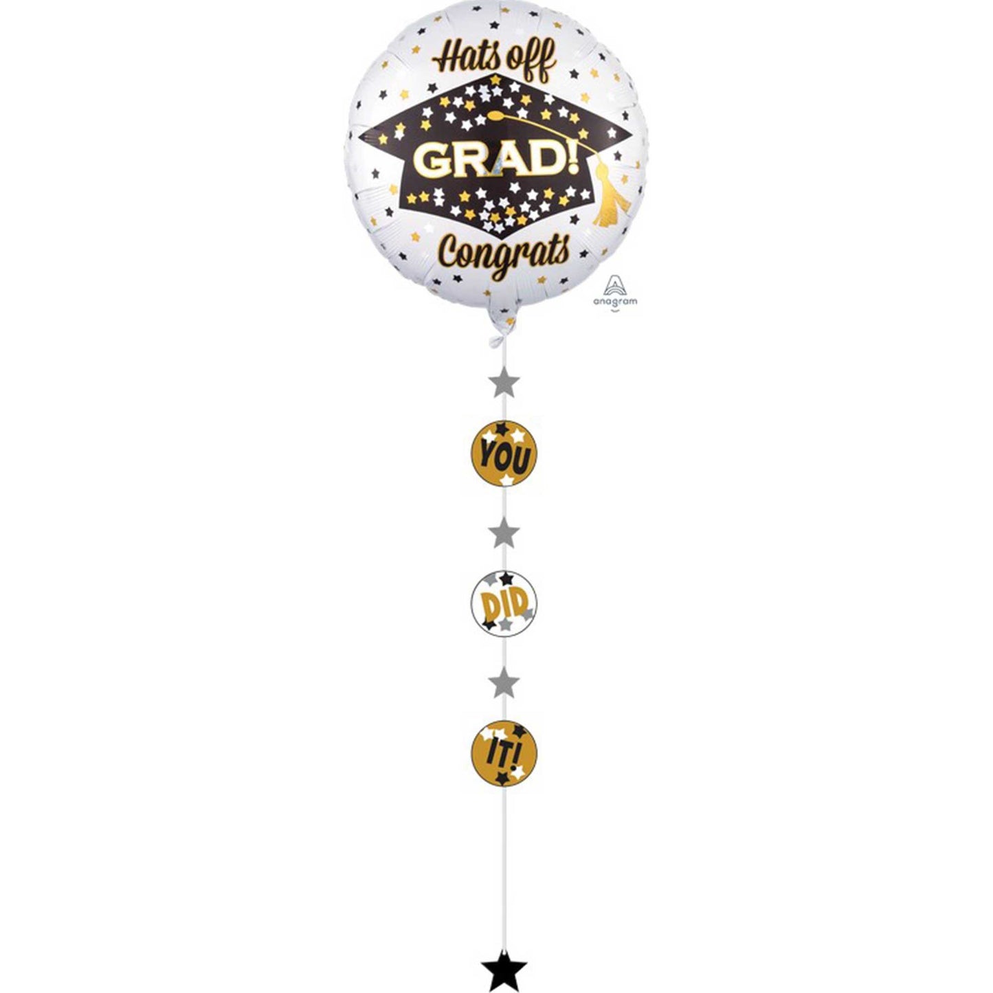 Jumbo Shape Holographic Drop-A-Line You Did It Hats off Grad Congrats