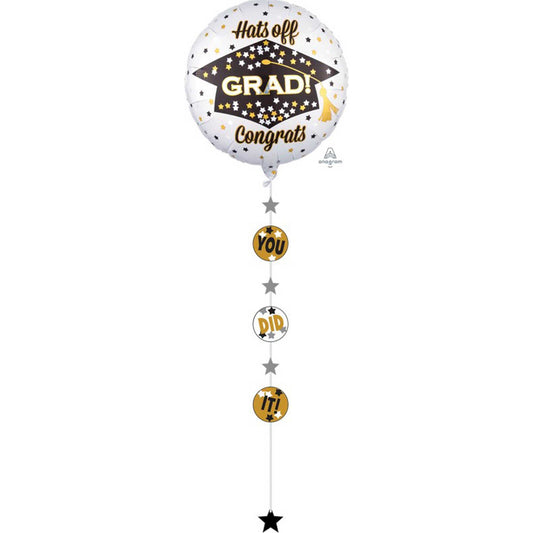 Jumbo Shape Holographic Drop-A-Line You Did It Hats off Grad Congrats