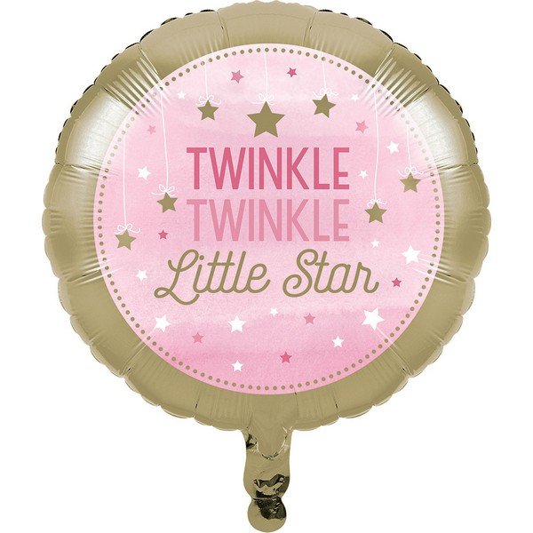 45cm One Little Star Girl Twinkle Twinkle Little Star Foil Balloon