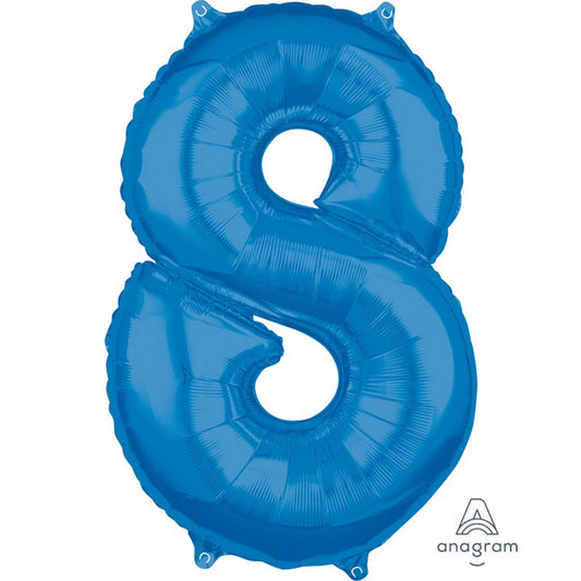 Mid-Size Shape Blue Numeral 8.