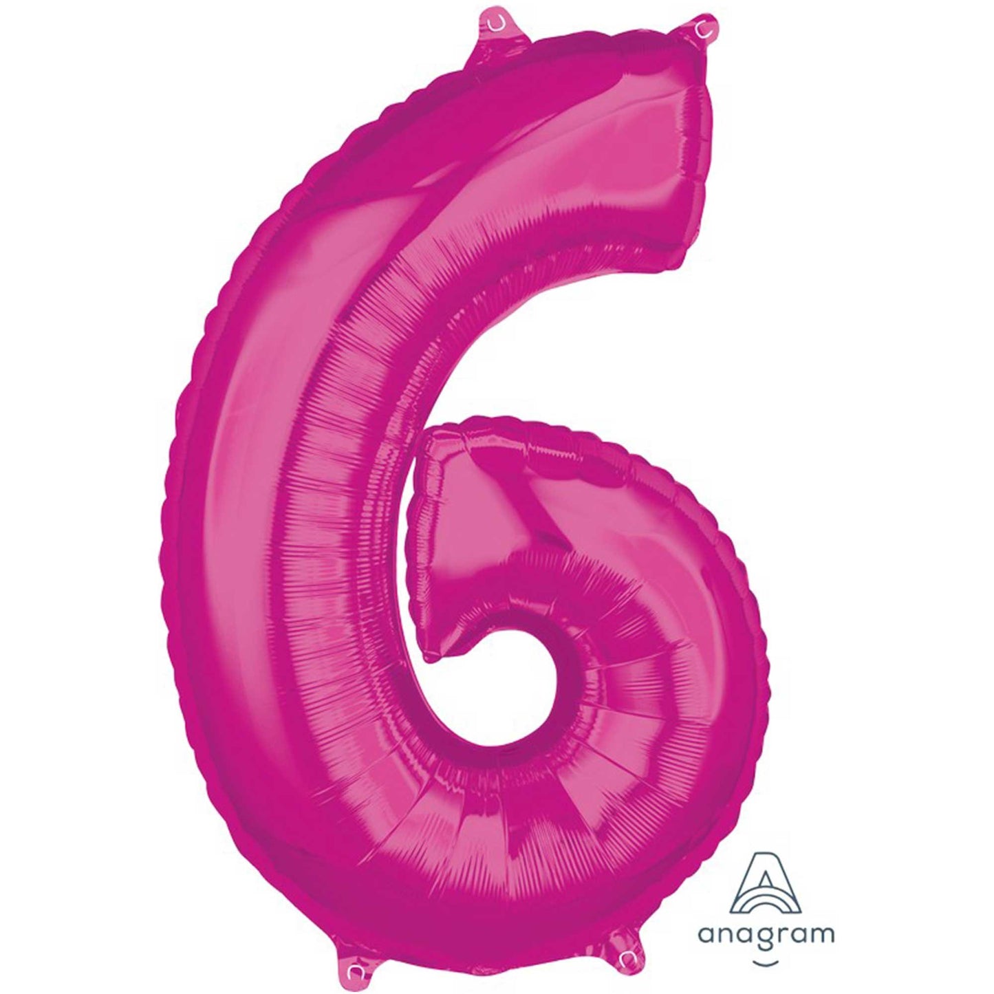 Mid-Size Shape Pink Numeral 6.