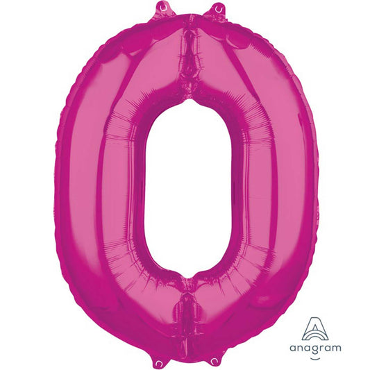 Mid-Size Shape Pink Numeral 0.