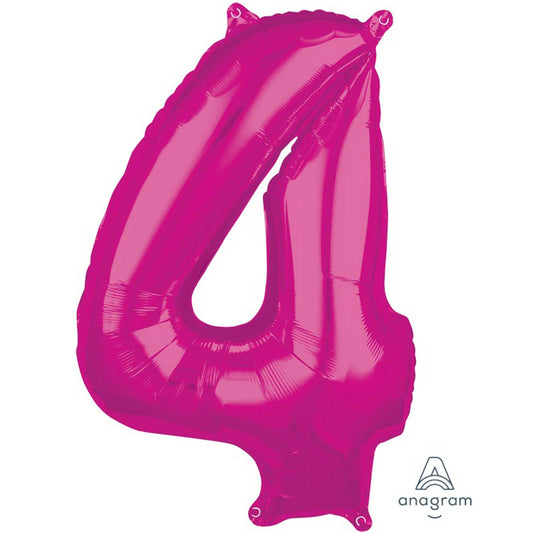 Mid-Size Shape Pink Numeral 4.