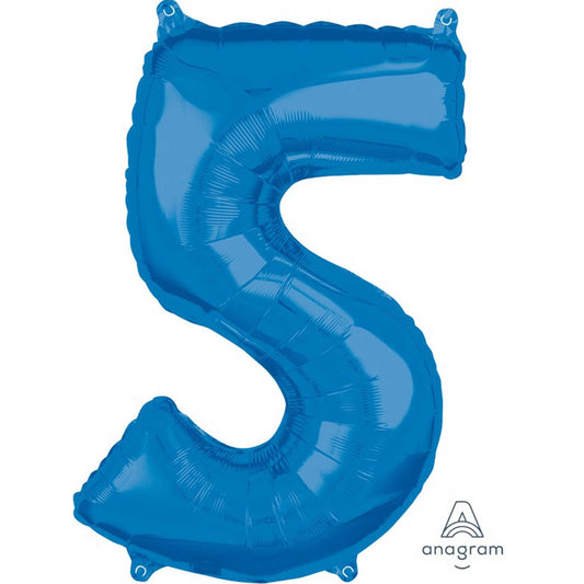 Mid-Size Shape Blue Numeral 5.