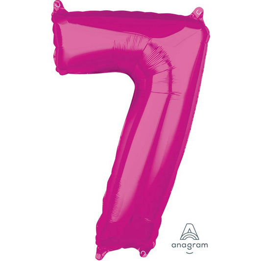 Mid-Size Shape Pink Numeral 7.