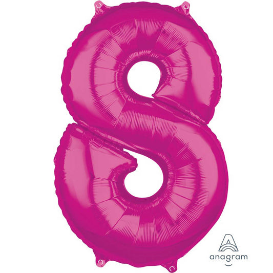 Mid-Size Shape Pink Numeral 8.