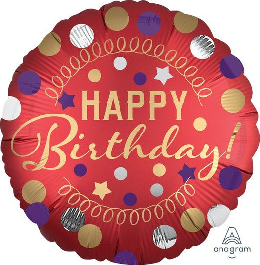 45cm Standard Satin XL Red Satin Party Happy Birthday