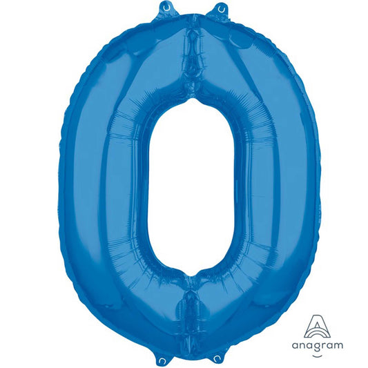 Mid-Size Shape Blue Numeral 0.