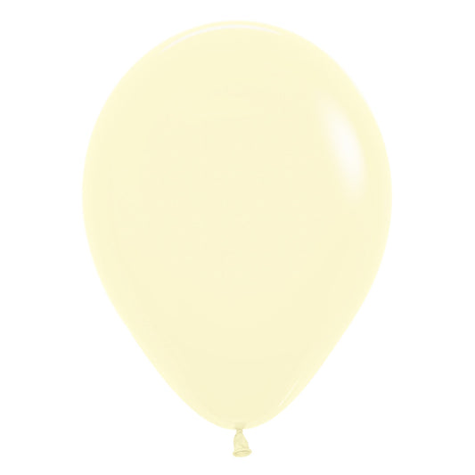 Sempertex 30cm Pastel Matte Yellow Latex Balloons 620, 100PK