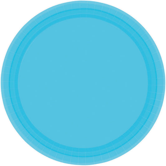 Paper Plates 17cm Round 20CT - Caribbean Blue