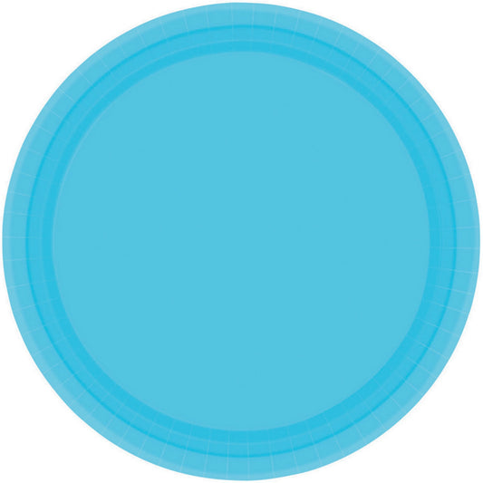 Paper Plates 23cm Round 20CT - Caribbean Blue