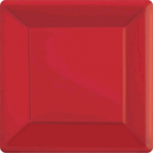 Paper Plates 17cm Square 20CT-Apple Red
