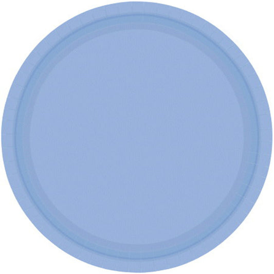Paper Plates 26cm Round 20CT - Pastel Blue