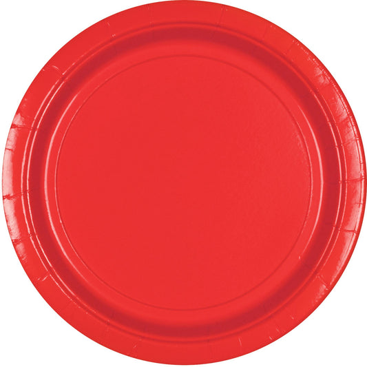 Paper Plates 17cm Round 20CT - Apple Red