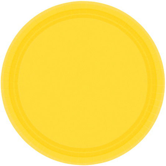 Paper Plates 23cm Round 20CT - Yellow Sunshine