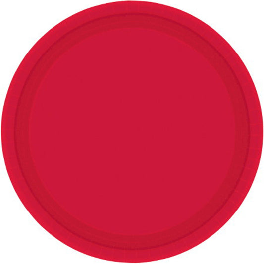 Paper Plates 23cm Round 20CT - Apple Red