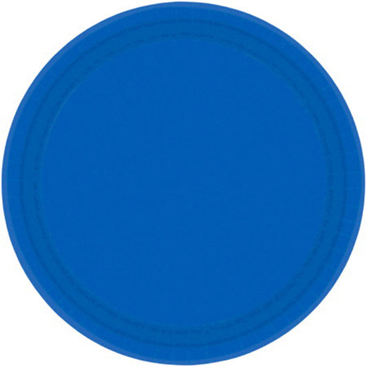 Paper Plates 17cm Round 20CT - Bright Royal Blue