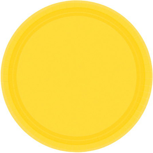 Paper Plates 26cm Round 20CT - Yellow Sunshine