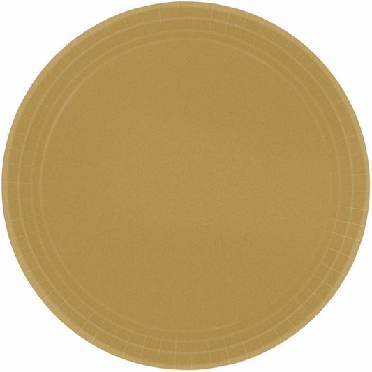 Paper Plates 17cm Round 20CT - Gold