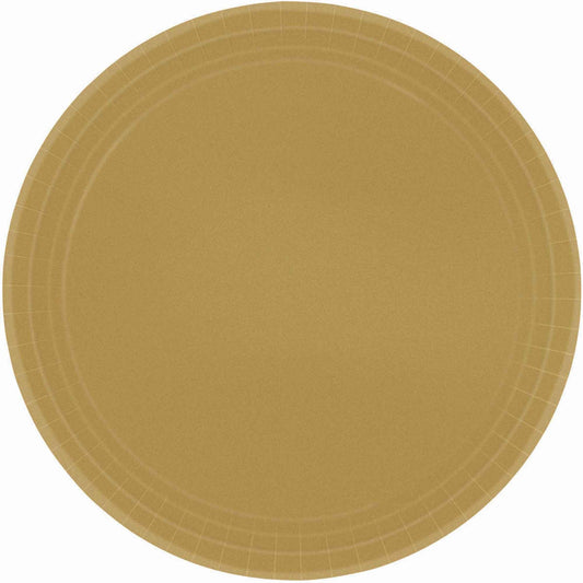 Paper Plates 23cm Round 20CT - Gold