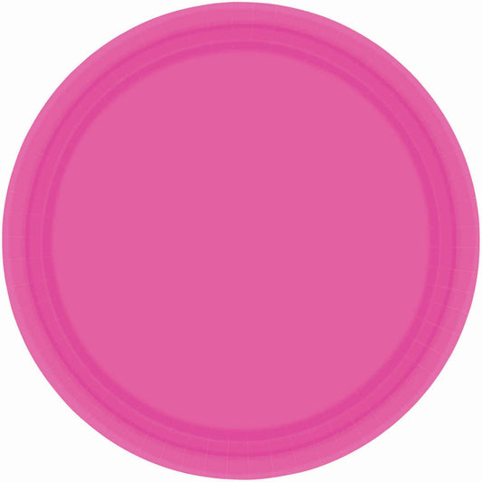 Paper Plates 26cm Round 20CT - Bright Pink