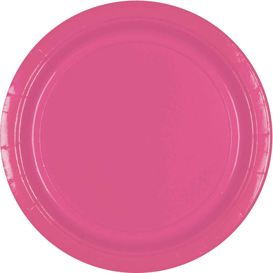 Paper Plates 23cm Round 20CT - Bright Pink